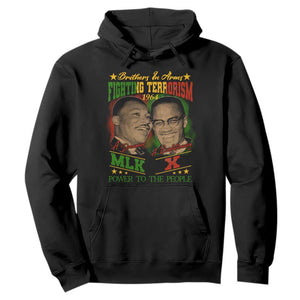 Martin Luther King And Malcolm X Hoodie Brothers In Arms Fighting Terrorism 1964 Black History Leaders