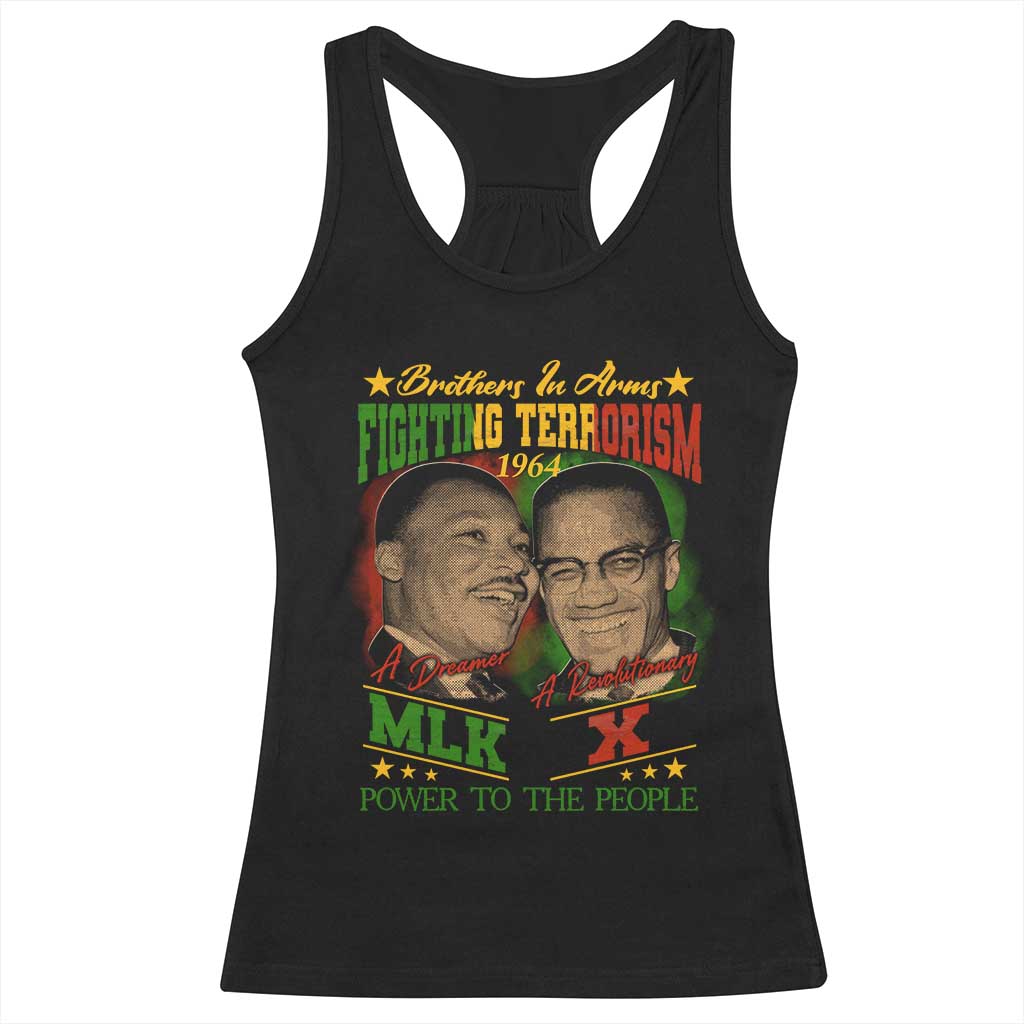 Martin Luther King And Malcolm X Racerback Tank Top Brothers In Arms Fighting Terrorism 1964 Black History Leaders