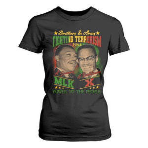 Martin Luther King And Malcolm X T Shirt For Women Brothers In Arms Fighting Terrorism 1964 Black History Leaders