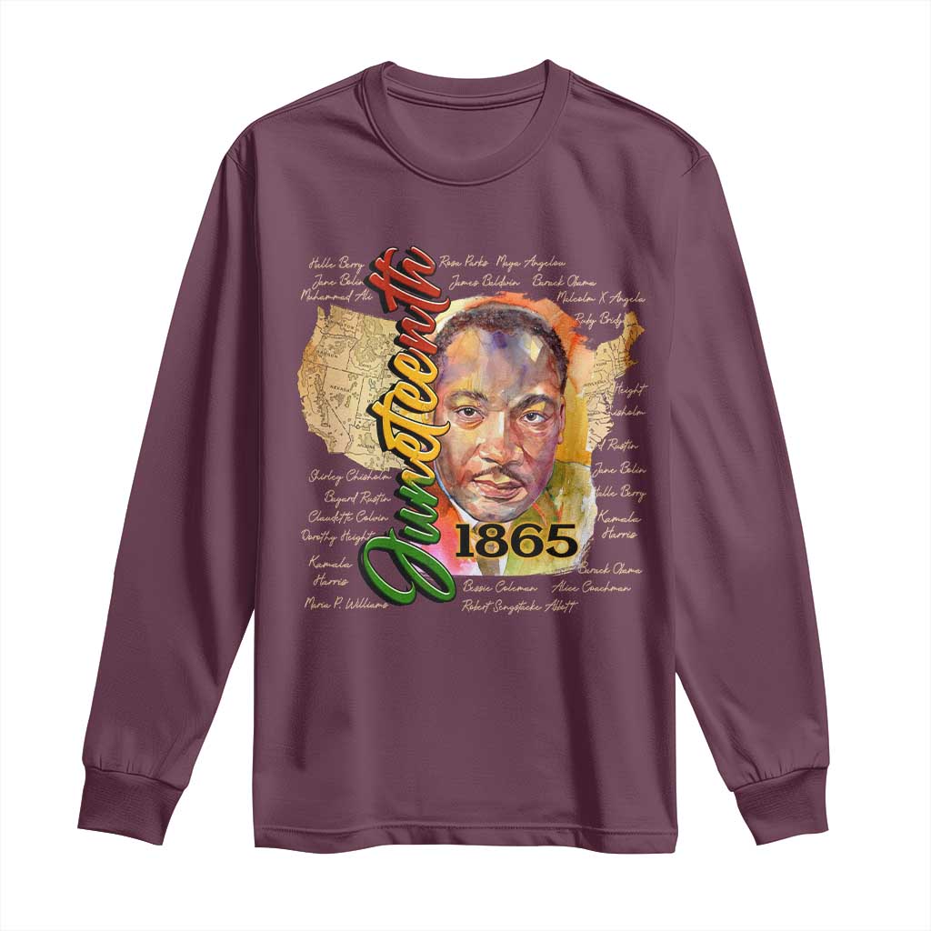 Juneteenth Long Sleeve Shirt Black Leaders African American Heritage 1865
