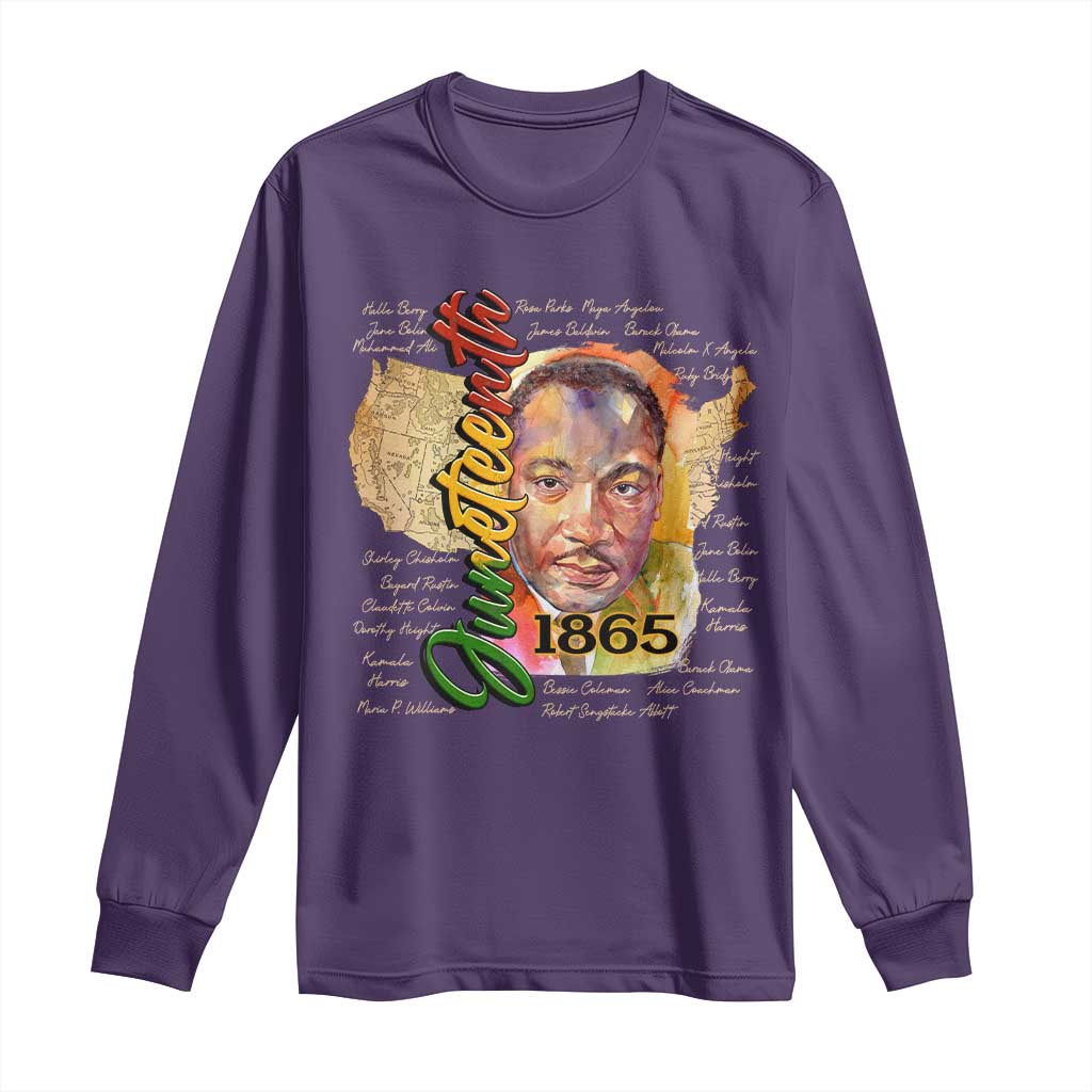 Juneteenth Long Sleeve Shirt Black Leaders African American Heritage 1865