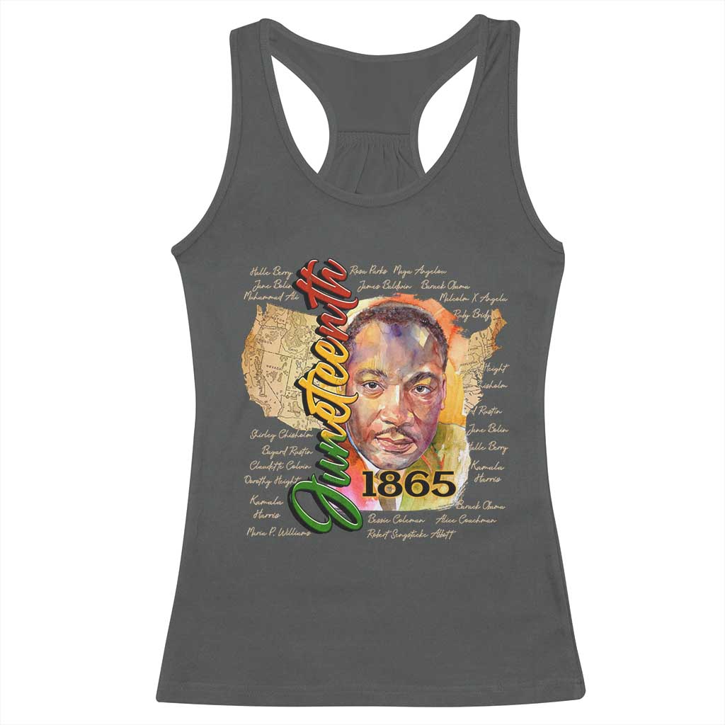 Juneteenth Racerback Tank Top Black Leaders African American Heritage 1865