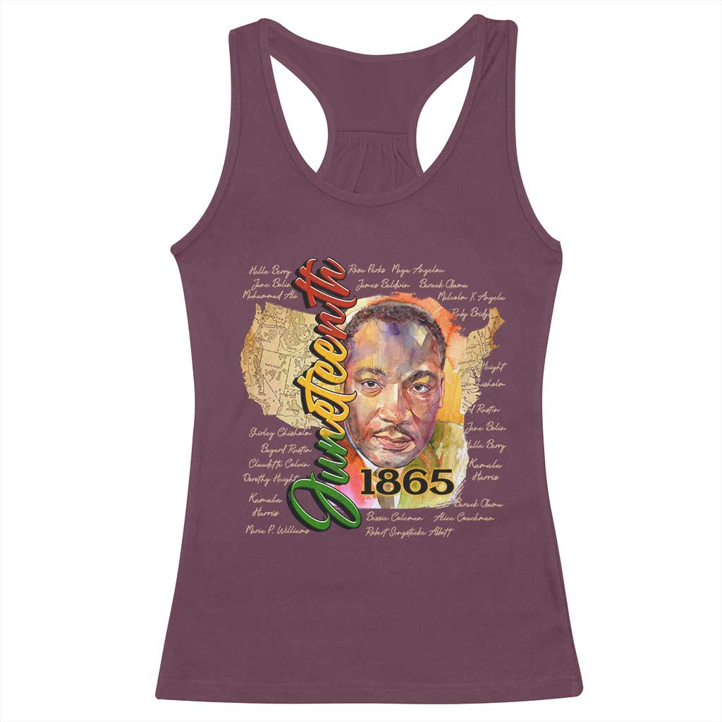 Juneteenth Racerback Tank Top Black Leaders African American Heritage 1865