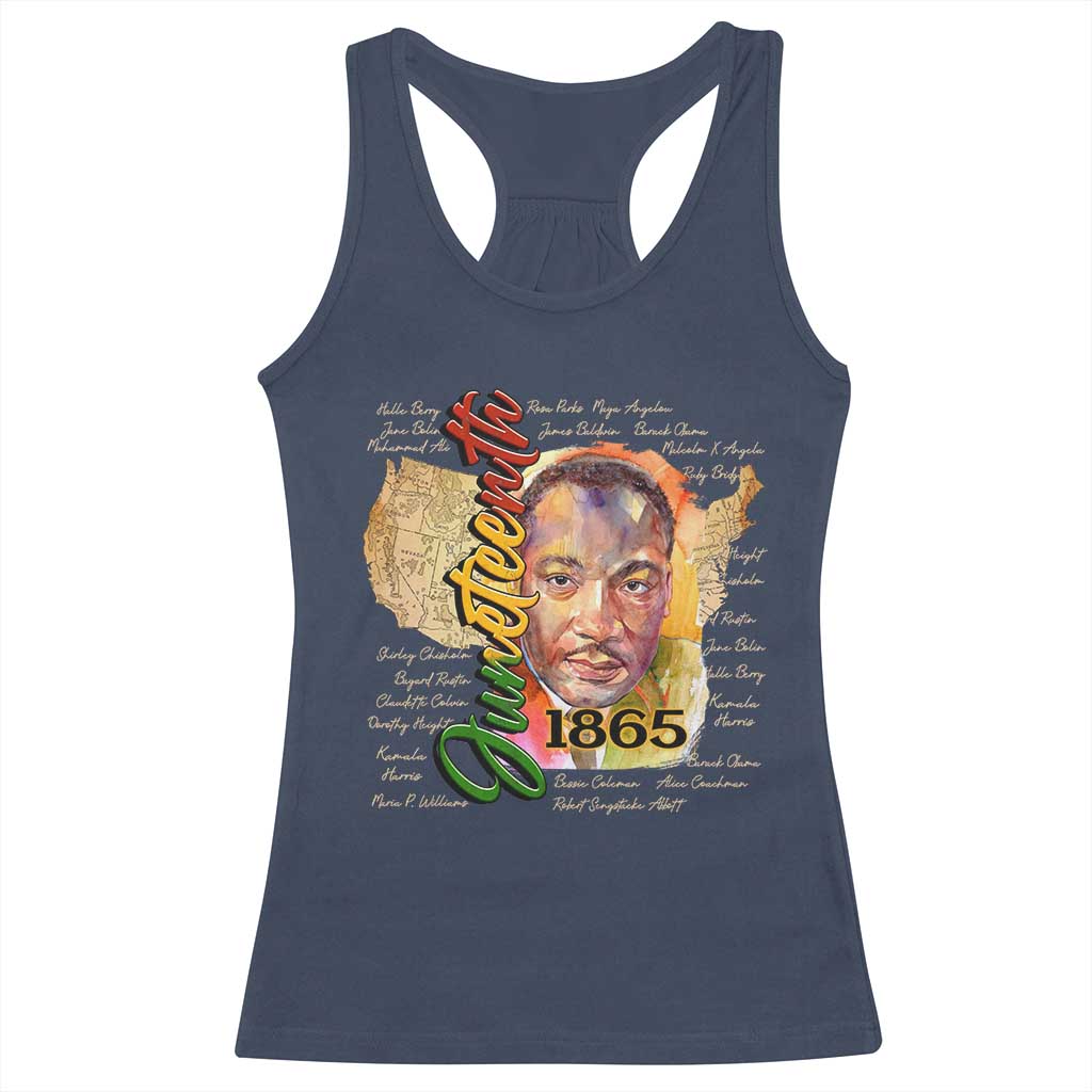 Juneteenth Racerback Tank Top Black Leaders African American Heritage 1865