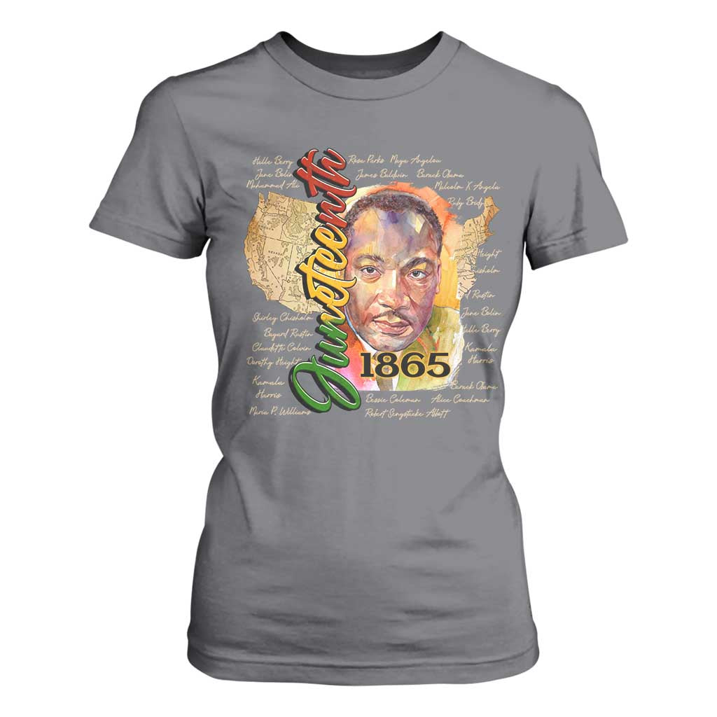 Juneteenth T Shirt For Women Black Leaders African American Heritage 1865