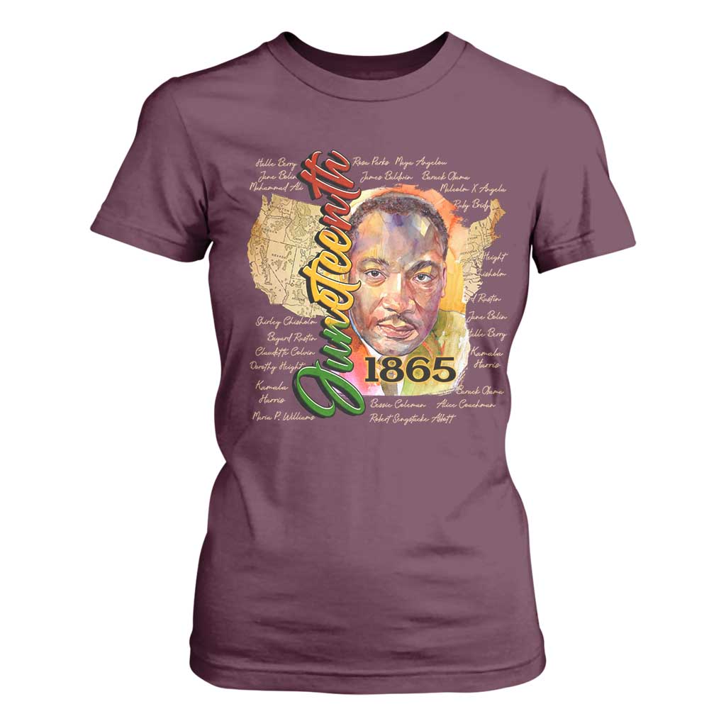 Juneteenth T Shirt For Women Black Leaders African American Heritage 1865