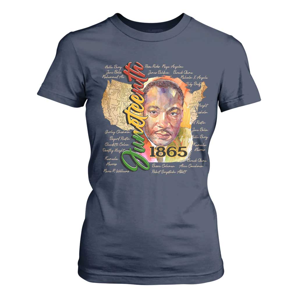 Juneteenth T Shirt For Women Black Leaders African American Heritage 1865