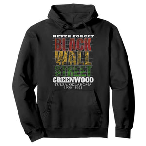 Never Forget Black Wall Street Hoodie Tulsa Oklahoma Black History Month African American Heritage