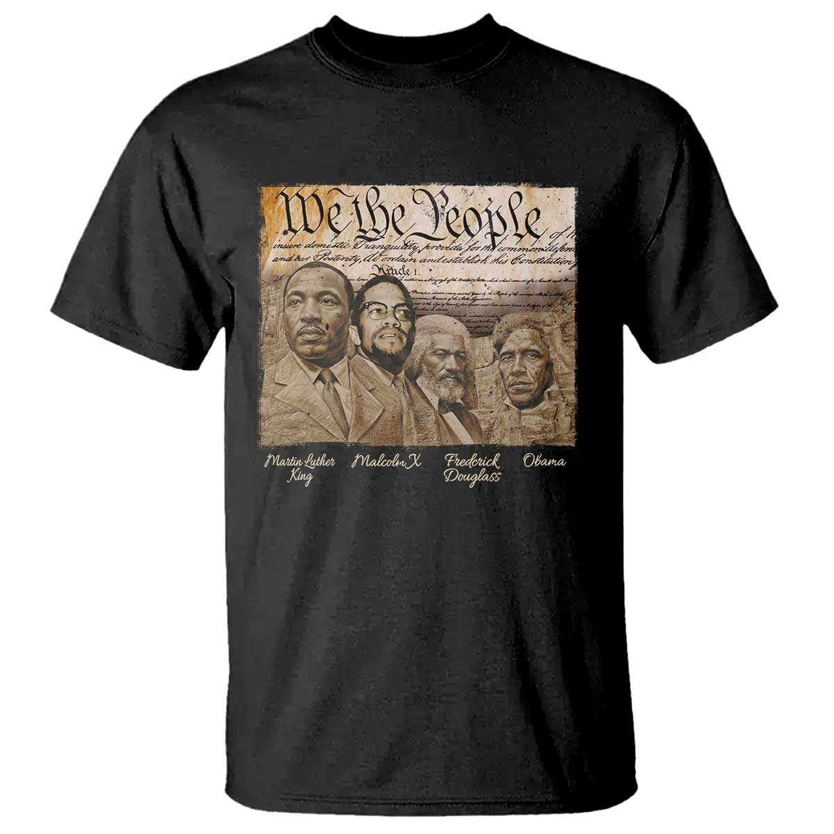 Civil Right Leaders T Shirt Martin Luther King Malcolm X Frederick Douglass Obama Black History Month
