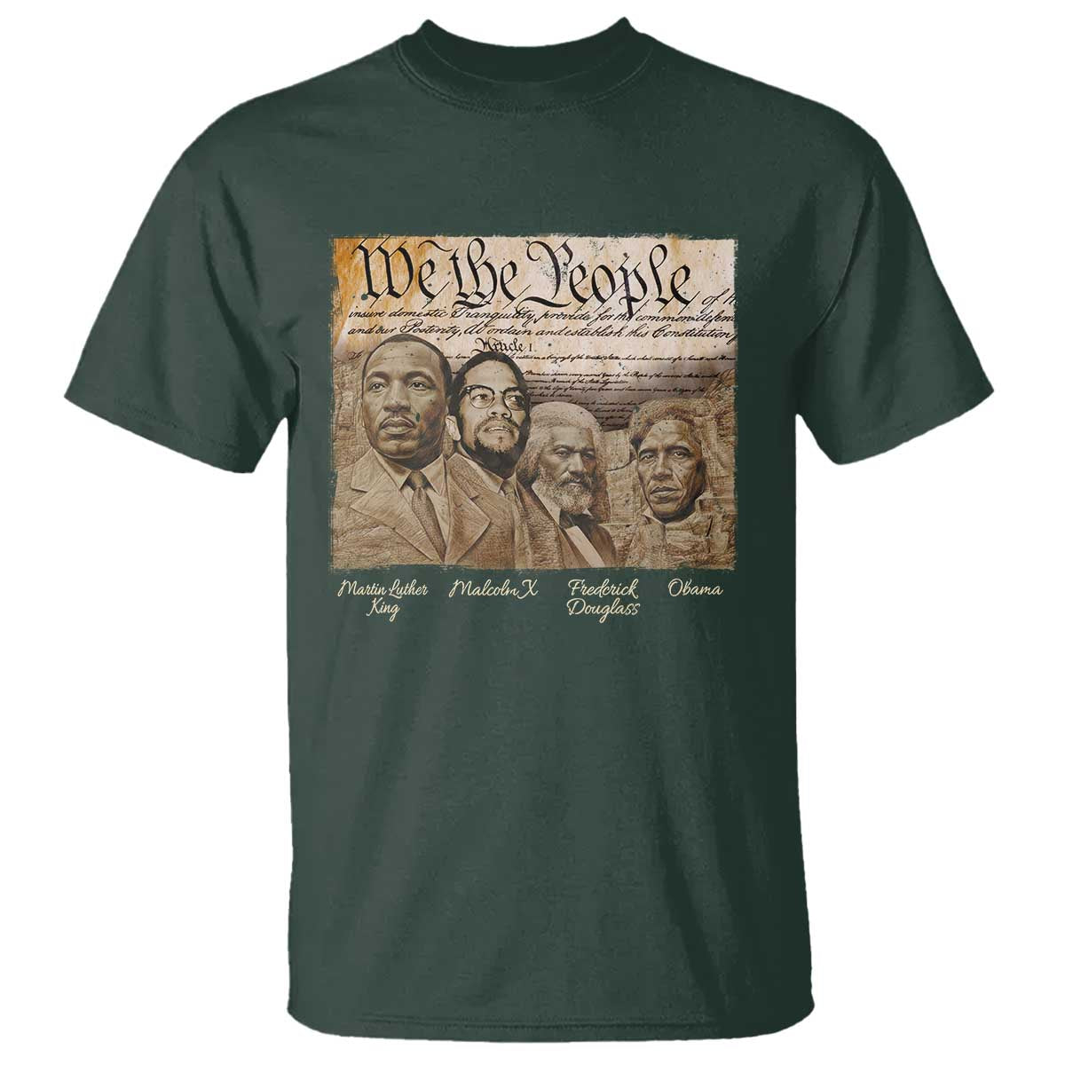 Civil Right Leaders T Shirt Martin Luther King Malcolm X Frederick Douglass Obama Black History Month