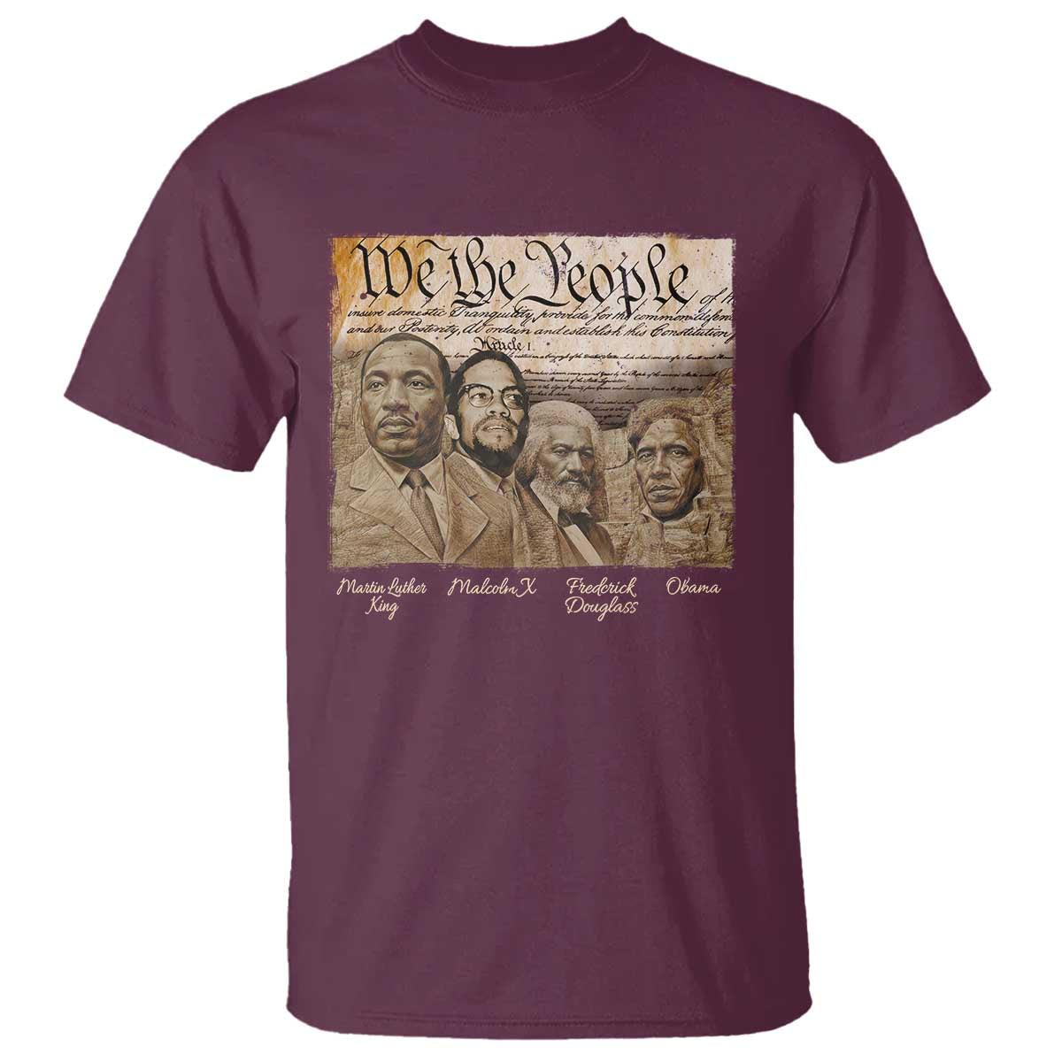 Civil Right Leaders T Shirt Martin Luther King Malcolm X Frederick Douglass Obama Black History Month