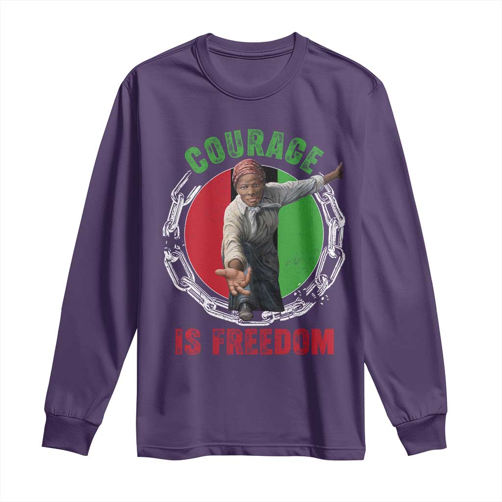 Harriet Tubman Long Sleeve Shirt Courage Is Freedom Black History Hero