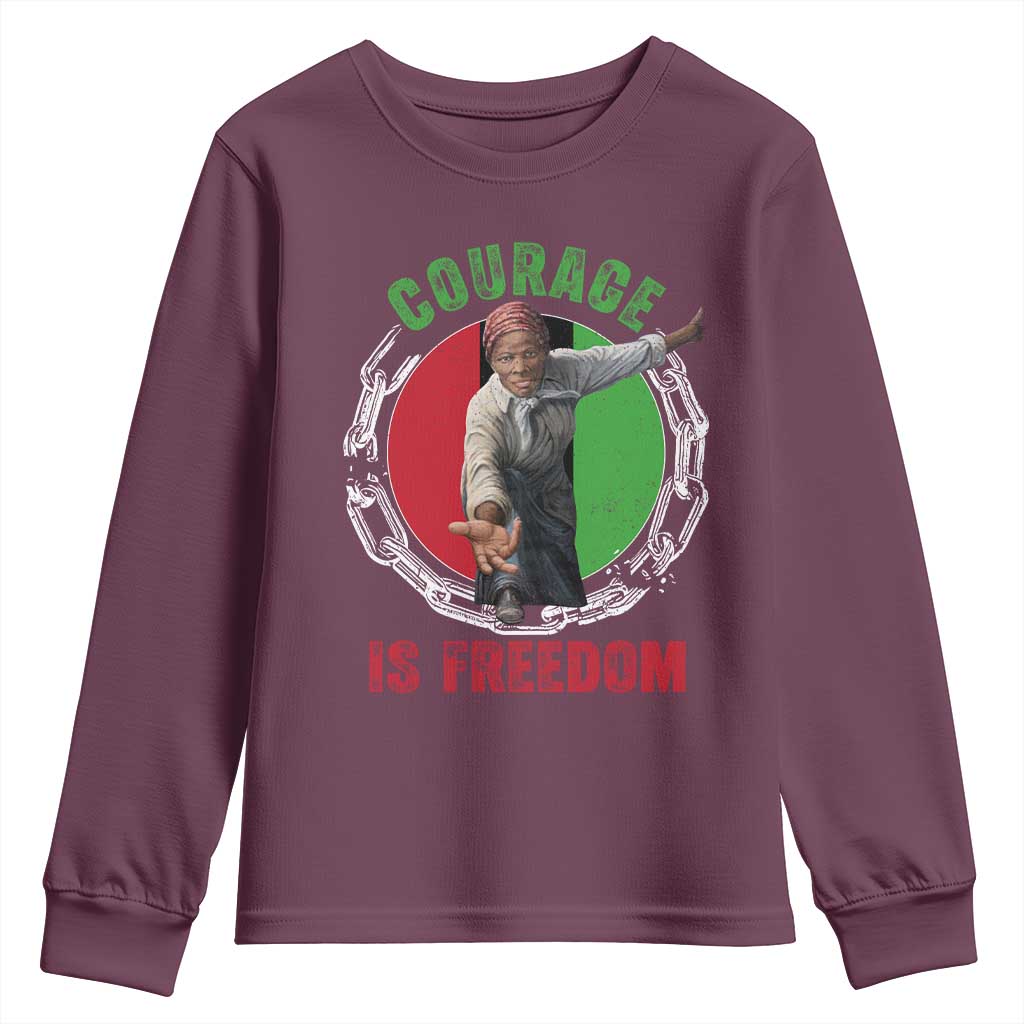 Harriet Tubman Youth Sweatshirt Courage Is Freedom Black History Hero