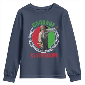 Harriet Tubman Youth Sweatshirt Courage Is Freedom Black History Hero