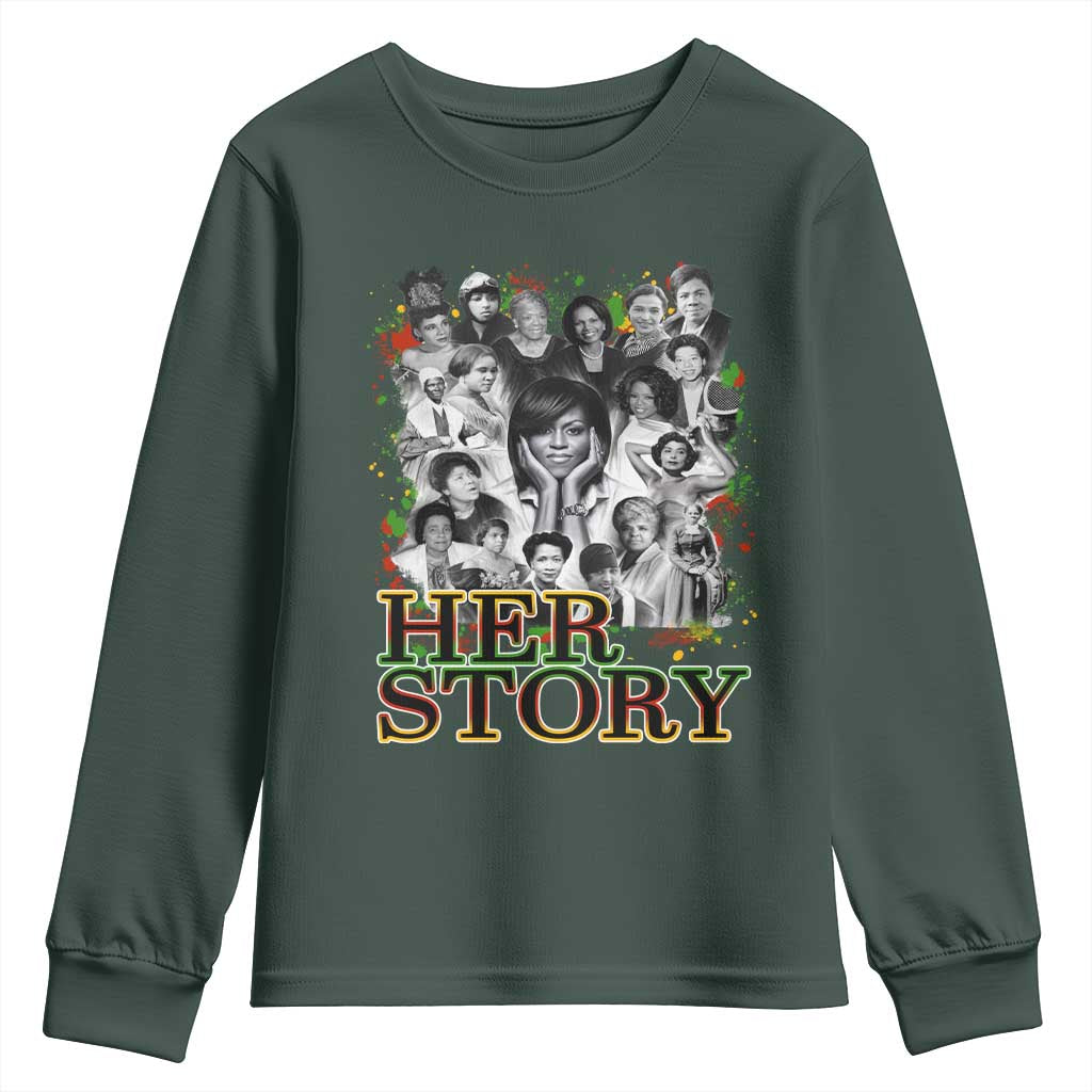 Black Women History Youth Sweatshirt Her Story African American Month