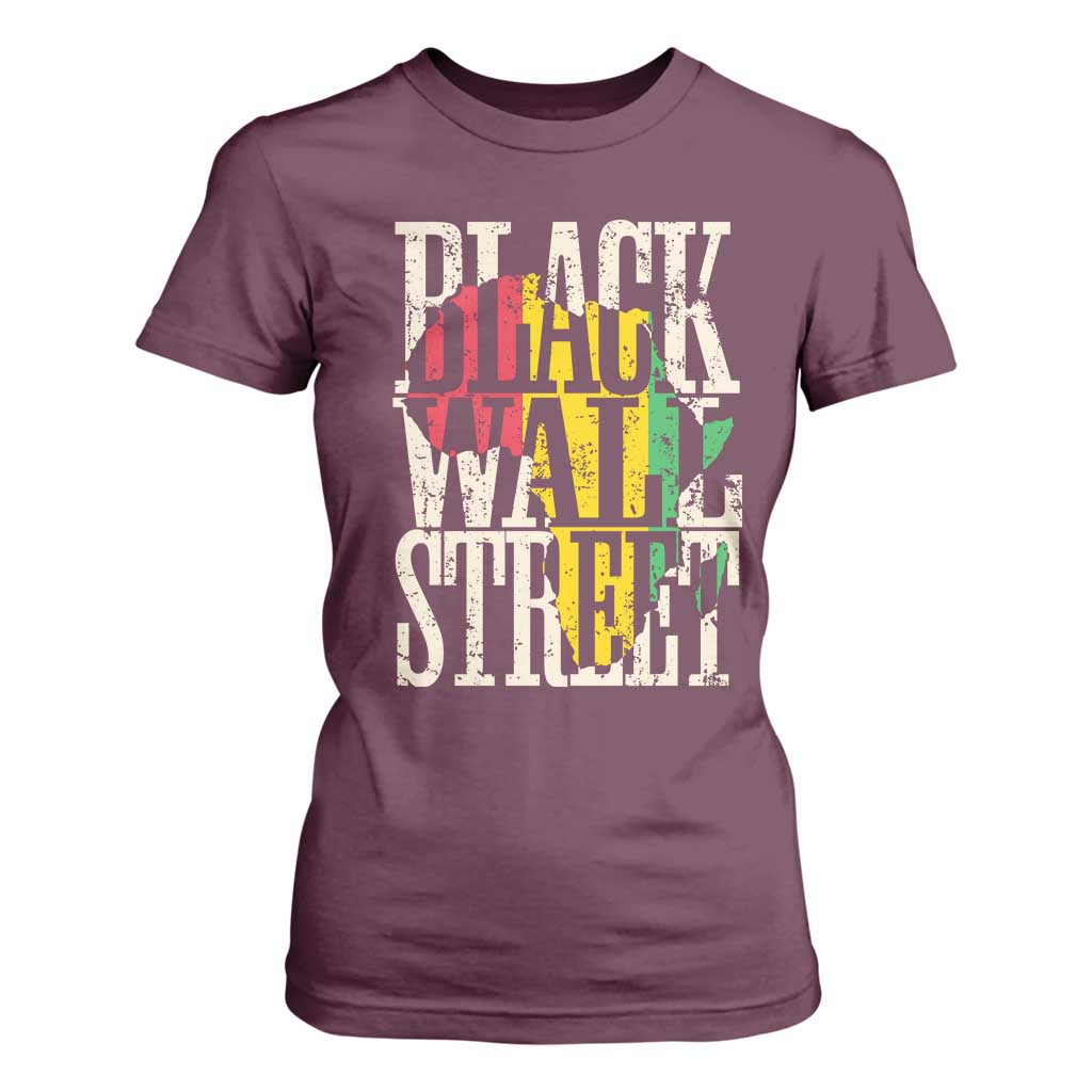 Black Wall Street T Shirt For Women Tulsa Oklahoma Black History Month Africa Map African American Heritage