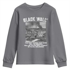 Black Wall Street First Bombs Youth Sweatshirt Tulsa Oklahoma Black History Month African American Heritage