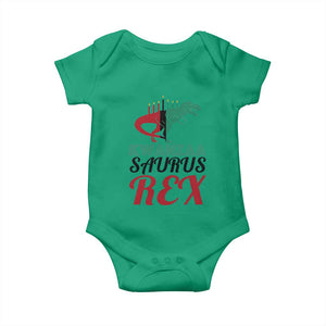 Kwanzaa Saurus Rex Kinara Candles Dinosaur T-rex African Heritage Holiday Baby Onesie