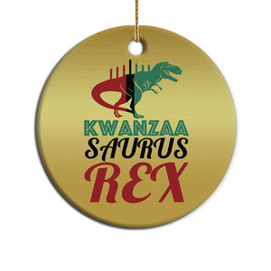 Kwanzaa Saurus Rex Kinara Candles Dinosaur T-rex African Heritage Holiday Christmas Ornament