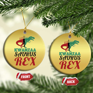 Kwanzaa Saurus Rex Kinara Candles Dinosaur T-rex African Heritage Holiday Christmas Ornament