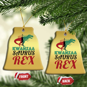 Kwanzaa Saurus Rex Kinara Candles Dinosaur T-rex African Heritage Holiday Christmas Ornament