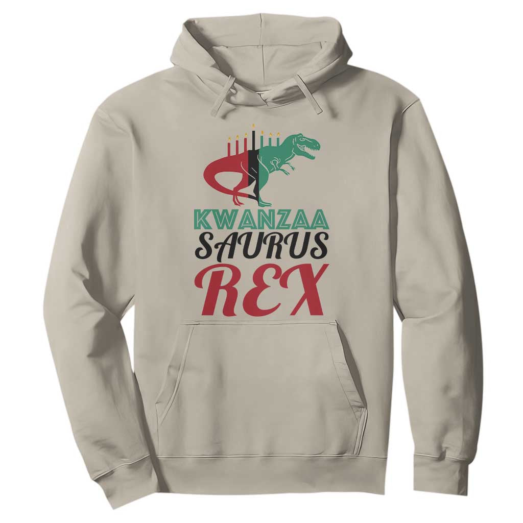 Kwanzaa Saurus Rex Kinara Candles Dinosaur T-rex African Heritage Holiday Hoodie