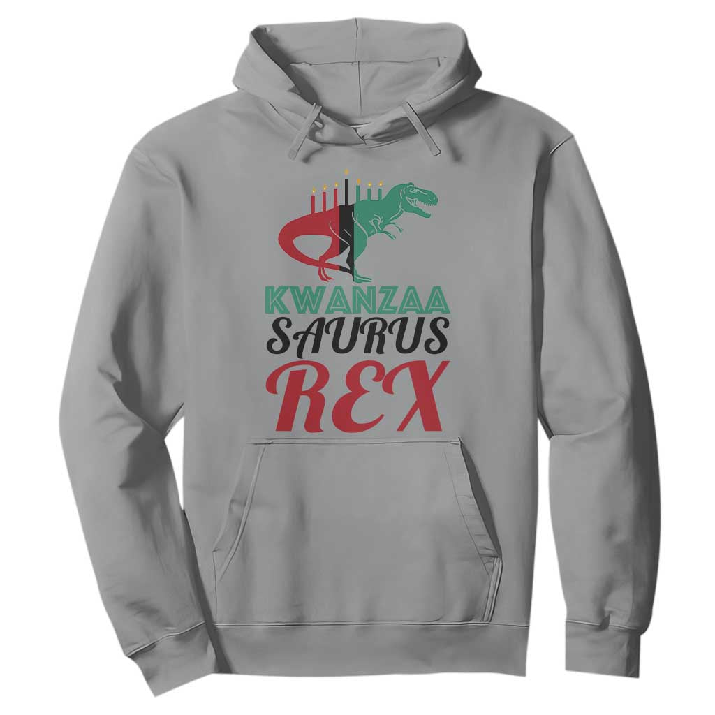 Kwanzaa Saurus Rex Kinara Candles Dinosaur T-rex African Heritage Holiday Hoodie