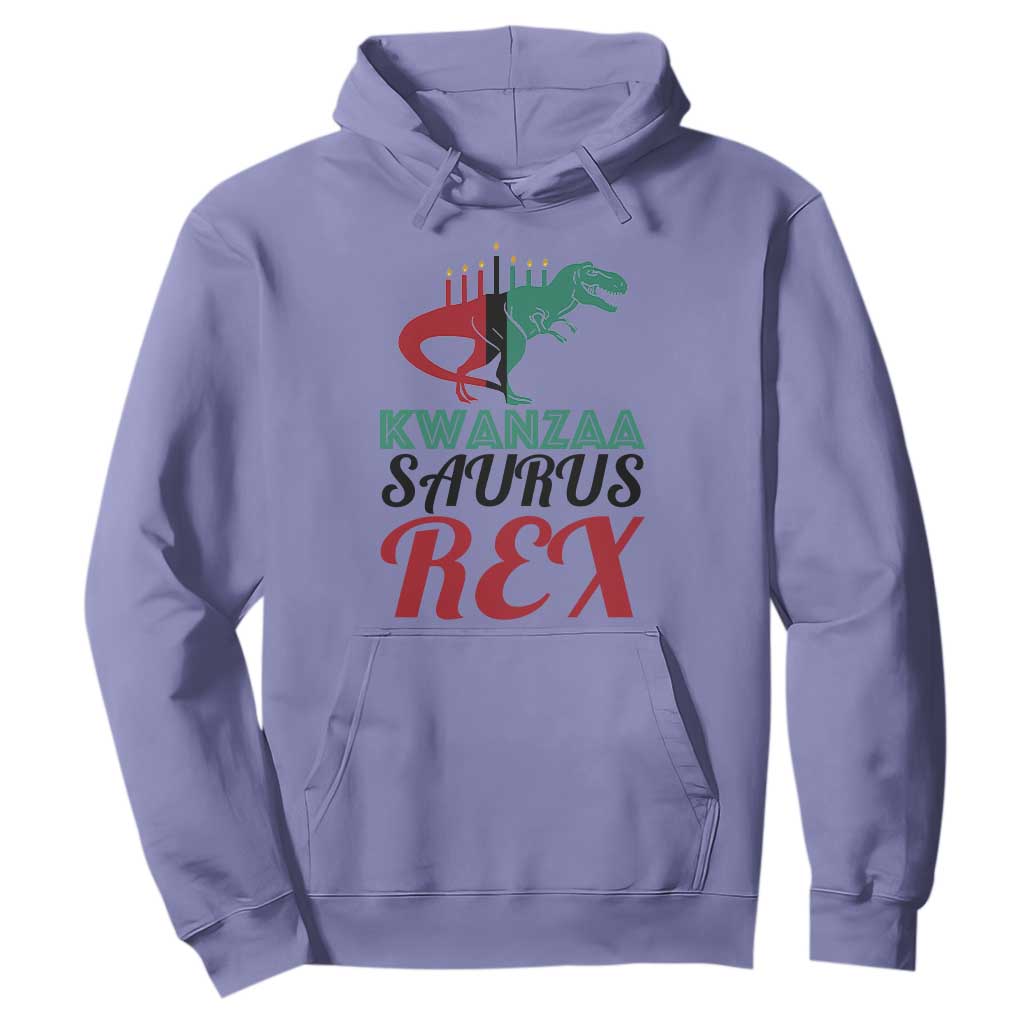 Kwanzaa Saurus Rex Kinara Candles Dinosaur T-rex African Heritage Holiday Hoodie