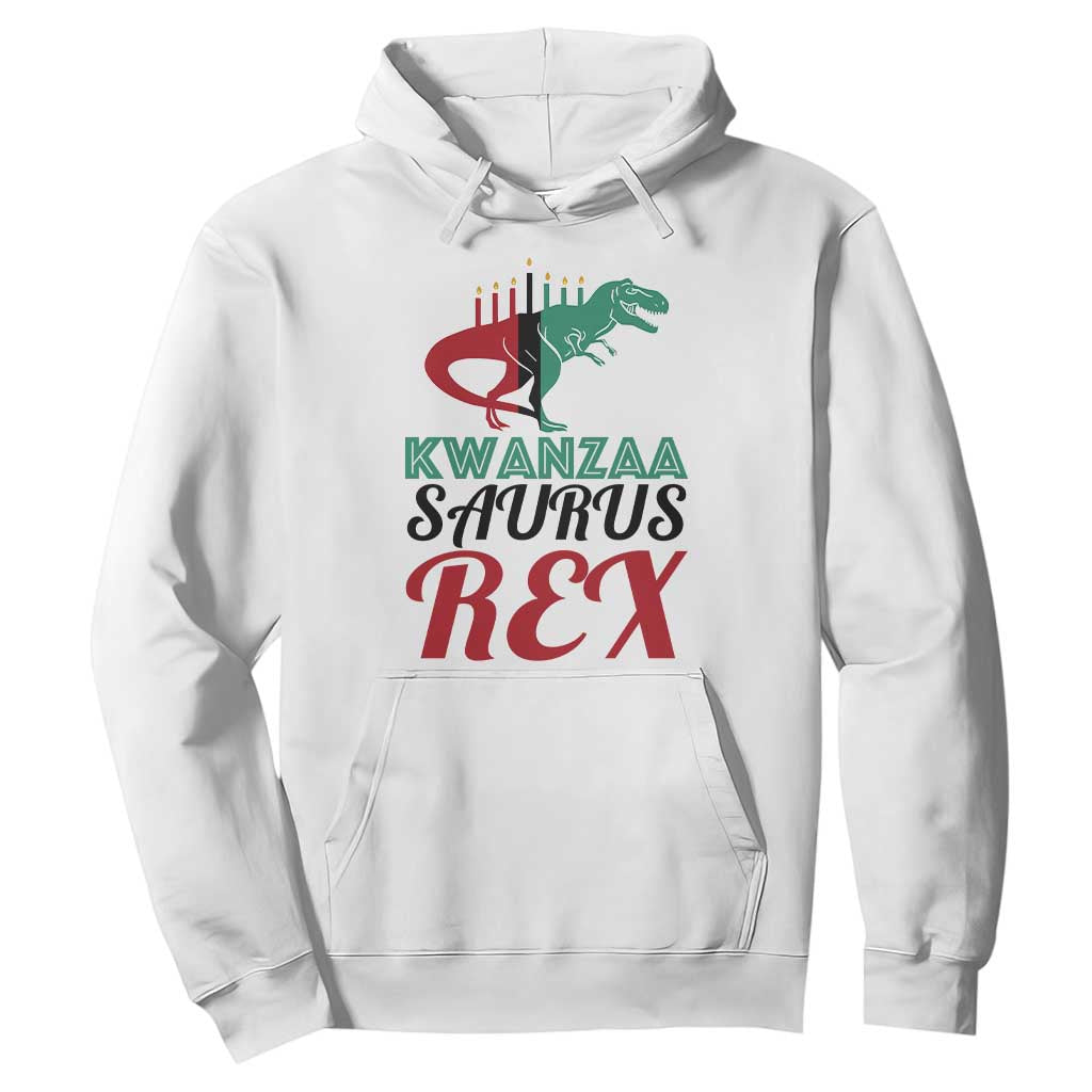 Kwanzaa Saurus Rex Kinara Candles Dinosaur T-rex African Heritage Holiday Hoodie