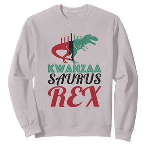 Kwanzaa Saurus Rex Kinara Candles Dinosaur T-rex African Heritage Holiday Sweatshirt