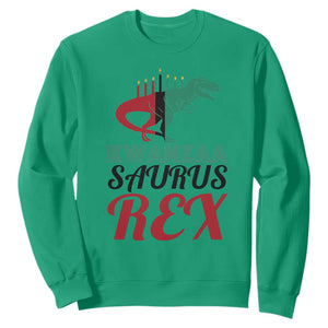 Kwanzaa Saurus Rex Kinara Candles Dinosaur T-rex African Heritage Holiday Sweatshirt