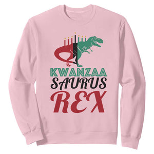 Kwanzaa Saurus Rex Kinara Candles Dinosaur T-rex African Heritage Holiday Sweatshirt