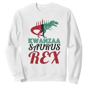 Kwanzaa Saurus Rex Kinara Candles Dinosaur T-rex African Heritage Holiday Sweatshirt