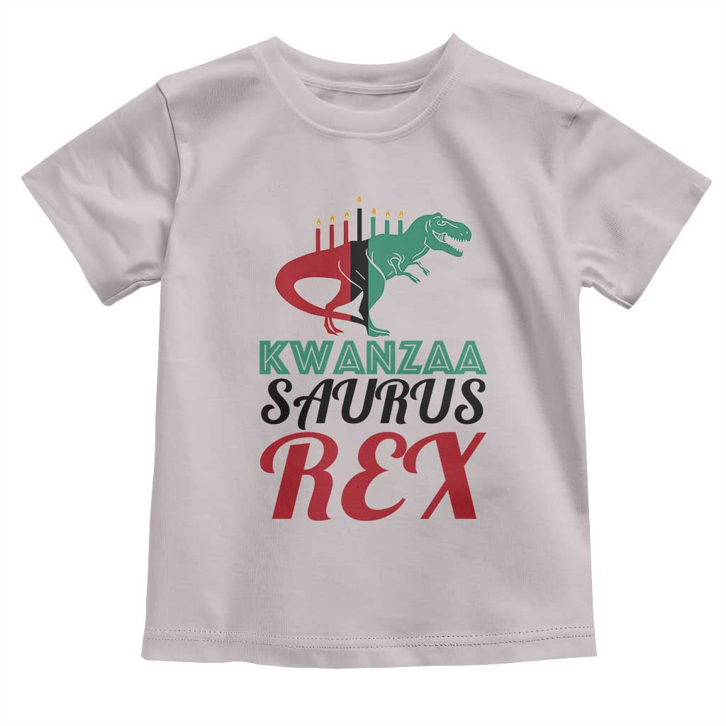 Kwanzaa Saurus Rex Kinara Candles Dinosaur T-rex African Heritage Holiday Toddler T Shirt