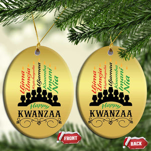 Happy Kwanzaa The 7 Principles African Nguzo Saba Kinara Candles African American Holiday Christmas Ornament