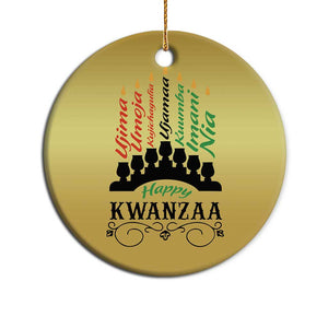 Happy Kwanzaa The 7 Principles African Nguzo Saba Kinara Candles African American Holiday Christmas Ornament