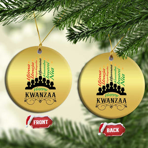 Happy Kwanzaa The 7 Principles African Nguzo Saba Kinara Candles African American Holiday Christmas Ornament