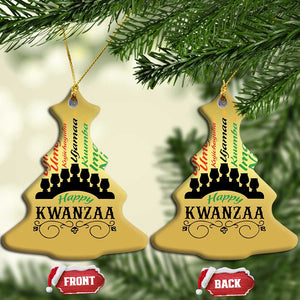 Happy Kwanzaa The 7 Principles African Nguzo Saba Kinara Candles African American Holiday Christmas Ornament