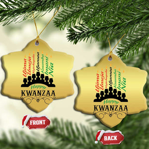 Happy Kwanzaa The 7 Principles African Nguzo Saba Kinara Candles African American Holiday Christmas Ornament