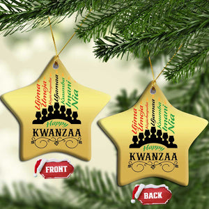 Happy Kwanzaa The 7 Principles African Nguzo Saba Kinara Candles African American Holiday Christmas Ornament