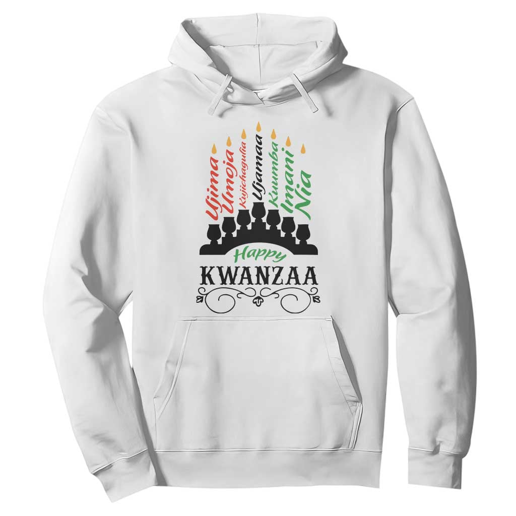 Happy Kwanzaa The 7 Principles African Nguzo Saba Kinara Candles African American Holiday Hoodie