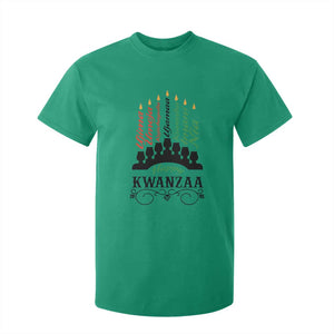 Happy Kwanzaa The 7 Principles African Nguzo Saba Kinara Candles African American Holiday T Shirt For Kid