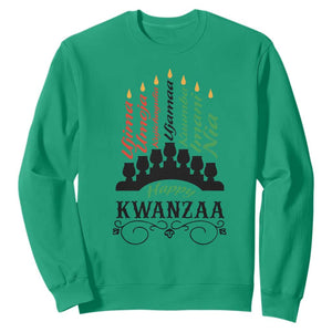 Happy Kwanzaa The 7 Principles African Nguzo Saba Kinara Candles African American Holiday Sweatshirt