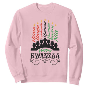 Happy Kwanzaa The 7 Principles African Nguzo Saba Kinara Candles African American Holiday Sweatshirt