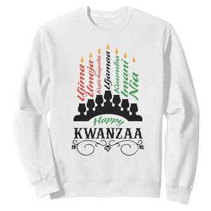 Happy Kwanzaa The 7 Principles African Nguzo Saba Kinara Candles African American Holiday Sweatshirt