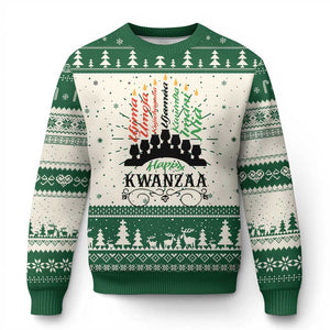 Happy Kwanzaa The 7 Principles African Nguzo Saba Kinara Candles African American Holiday Ugly Christmas Sweater