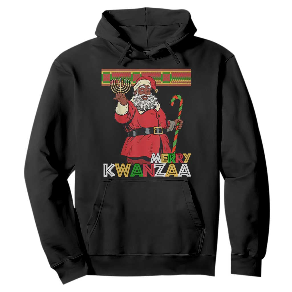 Funny Merry Kwanzaa Christmas Hoodie African American Holiday Black Santa Kinara Candles