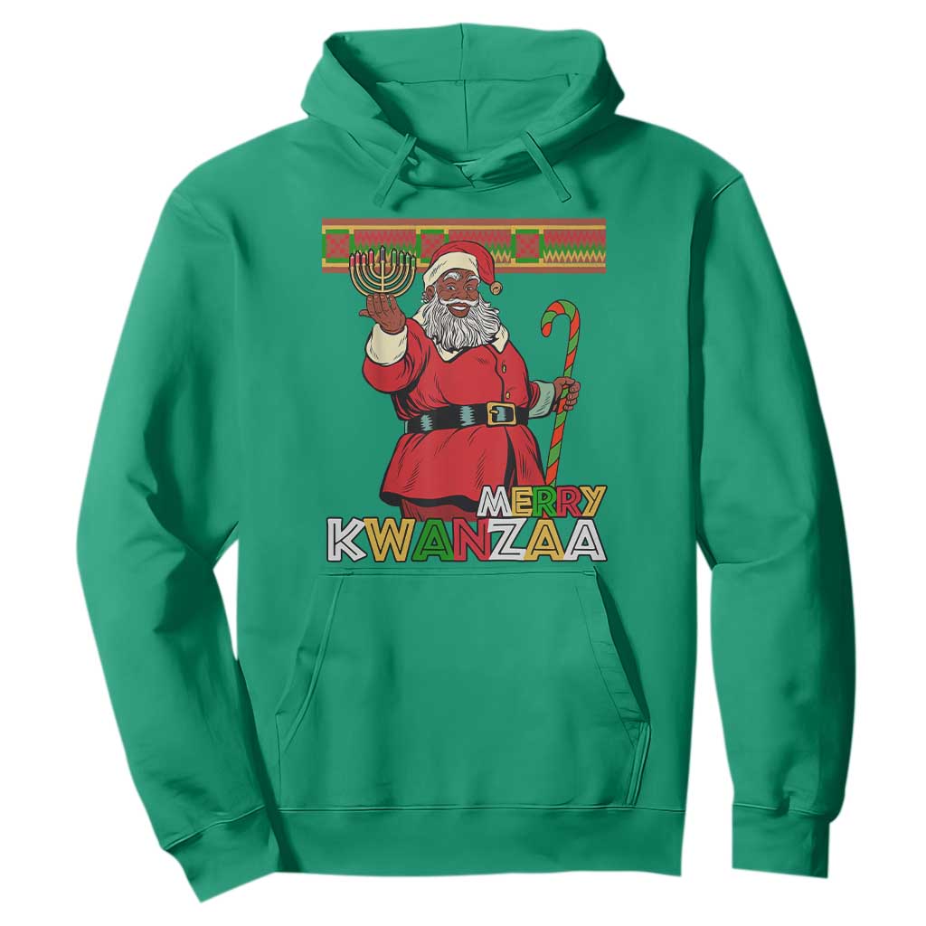 Funny Merry Kwanzaa Christmas Hoodie African American Holiday Black Santa Kinara Candles