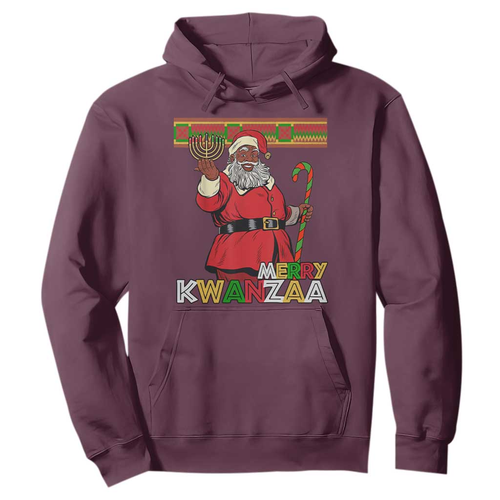 Funny Merry Kwanzaa Christmas Hoodie African American Holiday Black Santa Kinara Candles