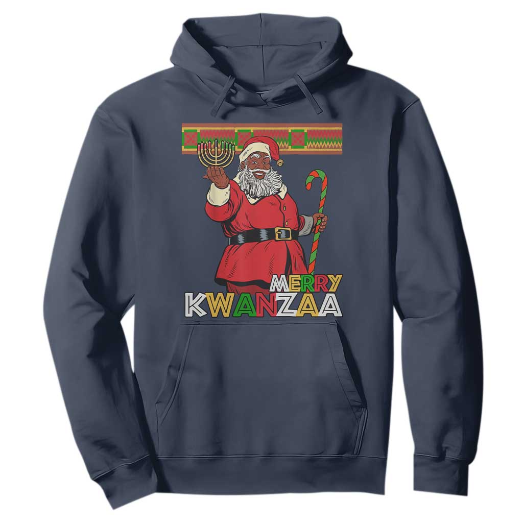 Funny Merry Kwanzaa Christmas Hoodie African American Holiday Black Santa Kinara Candles